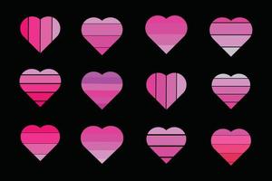 conjunto de madres día mamá, mamá corazón enamorado hembra rosado para madres día inspirado en mamá femenino rosado corazón vector diseño elementos para cartel, pancarta, icono símbolo vector antecedentes