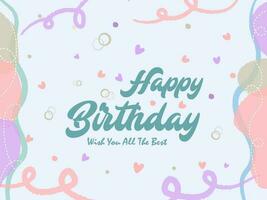 moderno minimalista diseño cumpleaños tarjeta con estético antecedentes vector