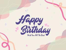 Modern minimalist design birthday card with aesthetic background vector