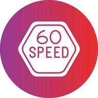 Vector Design 60 Speed Limit Icon Style