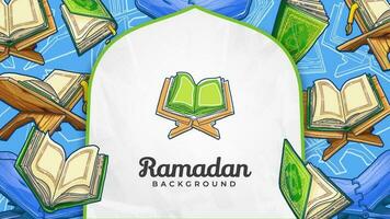 Hand Drawn Ramadan Mushafs Background vector