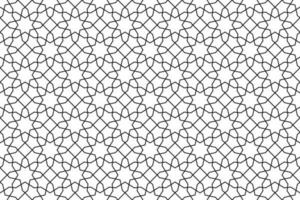 Geometric islamic pattern on white background. Seamless black line design. vector