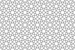 Geometric islamic pattern on white background. Seamless black line design. vector