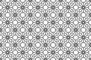 Geometric islamic pattern on white background. Seamless black line design. vector