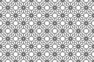 Geometric islamic pattern on white background. Seamless black line design. vector