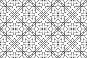 Geometric islamic pattern on white background. Seamless black line design. vector