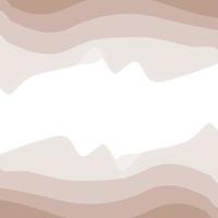 Abstract rectangular frame with top and bottom pattern of wavy lines in trendy coffee hues. Isolate vector
