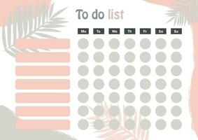 to-do list for the week with abstract elements vector