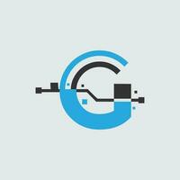 Creative letter g for technology logo vector