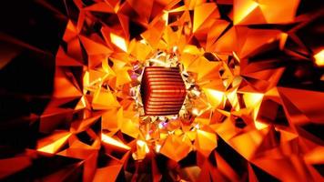 vj loop abstract motion background orange music wave cube in shiny tunnel. High quality 4k footage video