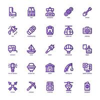 Adventure icon pack for your website design, logo, app, and user interface. Adventure icon basic line gradient design. Vector graphics illustration and editable stroke.