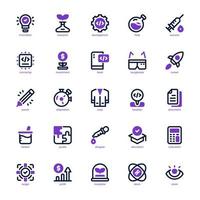 Research and Development Icon pack for your website design, logo, app, and user interface. Research and Development Icon mixed line and solid design. Vector graphics illustration and editable stroke.