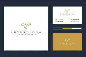 Initial RF Feminine logo collections and business card template Premium Vector