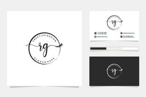 inicial rg femenino logo colecciones y negocio tarjeta modelo prima vector