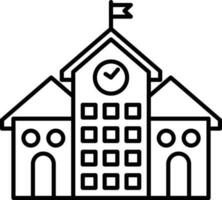 School building thin line simple icon vector