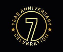 The ordinal number anniversary set is set in gold on a black background for a festive moment vector