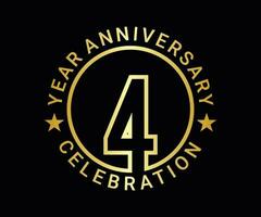 The ordinal number anniversary set is set in gold on a black background for a festive moment vector