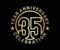The ordinal number anniversary set is set in gold on a black background for a festive moment vector