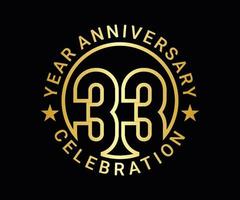 The ordinal number anniversary set is set in gold on a black background for a festive moment vector