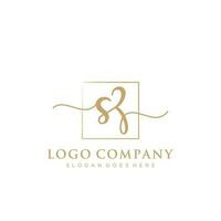 Initial SZ feminine logo collections template. handwriting logo of initial signature, wedding, fashion, jewerly, boutique, floral and botanical with creative template for any company or business. vector