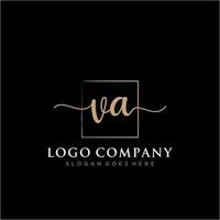 Initial VA feminine logo collections template. handwriting logo of initial signature, wedding, fashion, jewerly, boutique, floral and botanical with creative template for any company or business. vector