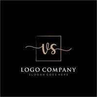 Initial VS feminine logo collections template. handwriting logo of initial signature, wedding, fashion, jewerly, boutique, floral and botanical with creative template for any company or business. vector