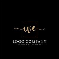 Initial WE feminine logo collections template. handwriting logo of initial signature, wedding, fashion, jewerly, boutique, floral and botanical with creative template for any company or business. vector