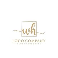 Initial WH feminine logo collections template. handwriting logo of initial signature, wedding, fashion, jewerly, boutique, floral and botanical with creative template for any company or business. vector