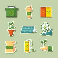 Eco Green Technology Sticker vector
