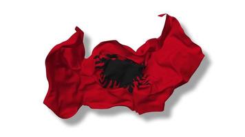 Albania Flag Seamless Looping Flying in Wind, Looped Bump Texture Cloth Waving Slow Motion, Luma Matte Selection of Flag, 3D Rendering video