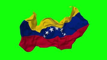 Bolivarian Republic of Venezuela Flag Seamless Looping Flying in Wind, Looped Bump Texture Cloth Waving Slow Motion, Chroma Key, Luma Matte Selection of Flag, 3D Rendering video