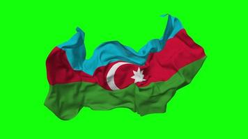 Azerbaïdjan drapeau sans couture boucle en volant dans vent, en boucle bosse texture tissu agitant lent mouvement, chrominance clé, luma mat sélection de drapeau, 3d le rendu video