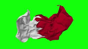 bahrein bandera sin costura bucle volador en viento, serpenteado bache textura paño ondulación lento movimiento, croma llave, luma mate selección de bandera, 3d representación video