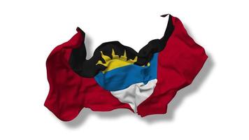 Antigua und Barbuda Flagge nahtlos Schleifen fliegend im Wind, geloopt stoßen Textur Stoff winken schleppend Bewegung, Luma matt Auswahl von Flagge, 3d Rendern video