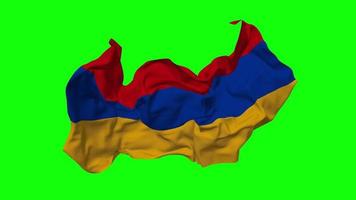 Armenië vlag naadloos looping vliegend in wind, lusvormige buil structuur kleding golvend langzaam beweging, chroma sleutel, luma matte selectie van vlag, 3d renderen video