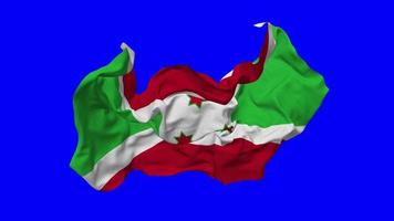 burundi drapeau sans couture boucle en volant dans vent, en boucle bosse texture tissu agitant lent mouvement, chrominance clé, luma mat sélection de drapeau, 3d le rendu video