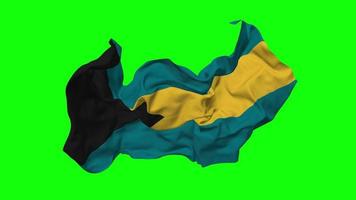 a bahamas bandeira desatado looping vôo dentro vento, em loop colisão textura pano acenando lento movimento, croma chave, luma fosco seleção do bandeira, 3d Renderização video