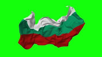 Bulgaria bandera sin costura bucle volador en viento, serpenteado bache textura paño ondulación lento movimiento, croma llave, luma mate selección de bandera, 3d representación video