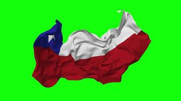 Chile Flagge nahtlos Schleifen fliegend im Wind, geloopt stoßen Textur Stoff winken schleppend Bewegung, Chroma Taste, Luma matt Auswahl von Flagge, 3d Rendern video