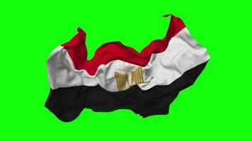 Egypte vlag naadloos looping vliegend in wind, lusvormige buil structuur kleding golvend langzaam beweging, chroma sleutel, luma matte selectie van vlag, 3d renderen video