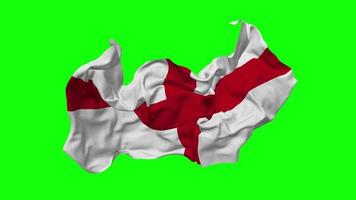 Inglaterra bandeira desatado looping vôo dentro vento, em loop colisão textura pano acenando lento movimento, croma chave, luma fosco seleção do bandeira, 3d Renderização video