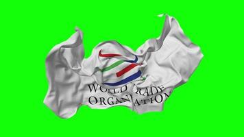 World Trade Organization, WTO Flag Seamless Looping Flying in Wind, Looped Bump Texture Cloth Waving Slow Motion, Chroma Key, Luma Matte Selection of Flag, 3D Rendering video