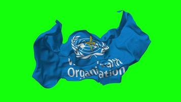 World Health Organization, WHO Flag Seamless Looping Flying in Wind, Looped Bump Texture Cloth Waving Slow Motion, Chroma Key, Luma Matte Selection of Flag, 3D Rendering video