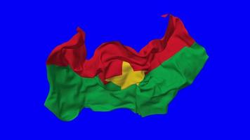 burkina faso bandera sin costura bucle volador en viento, serpenteado bache textura paño ondulación lento movimiento, croma llave, luma mate selección de bandera, 3d representación video