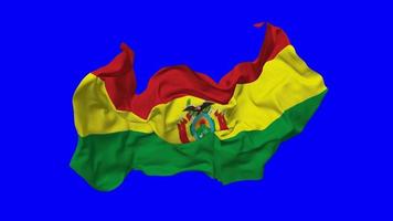 Bolivia Flag Seamless Looping Flying in Wind, Looped Bump Texture Cloth Waving Slow Motion, Chroma Key, Luma Matte Selection of Flag, 3D Rendering video