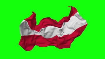 Österreich Flagge nahtlos Schleifen fliegend im Wind, geloopt stoßen Textur Stoff winken schleppend Bewegung, Chroma Taste, Luma matt Auswahl von Flagge, 3d Rendern video