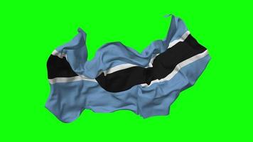 botswana vlag naadloos looping vliegend in wind, lusvormige buil structuur kleding golvend langzaam beweging, chroma sleutel, luma matte selectie van vlag, 3d renderen video