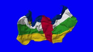 Central African Republic Flag Seamless Looping Flying in Wind, Looped Bump Texture Cloth Waving Slow Motion, Chroma Key, Luma Matte Selection of Flag, 3D Rendering video