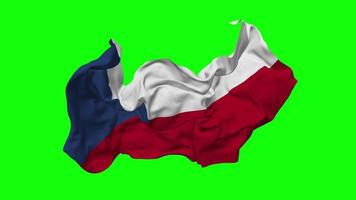 Czech Republic Flag Seamless Looping Flying in Wind, Looped Bump Texture Cloth Waving Slow Motion, Chroma Key, Luma Matte Selection of Flag, 3D Rendering video