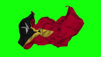 este Timor bandera sin costura bucle volador en viento, serpenteado bache textura paño ondulación lento movimiento, croma llave, luma mate selección de bandera, 3d representación video